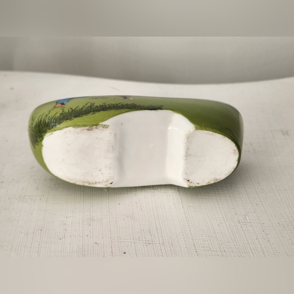Vintage Porcelain Dutch Clog Shoe Planter Hand Painted Netherlands - Picture 5 of 5